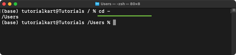 Change Directory in Mac Terminal - Navigating to Previously Visited Directories